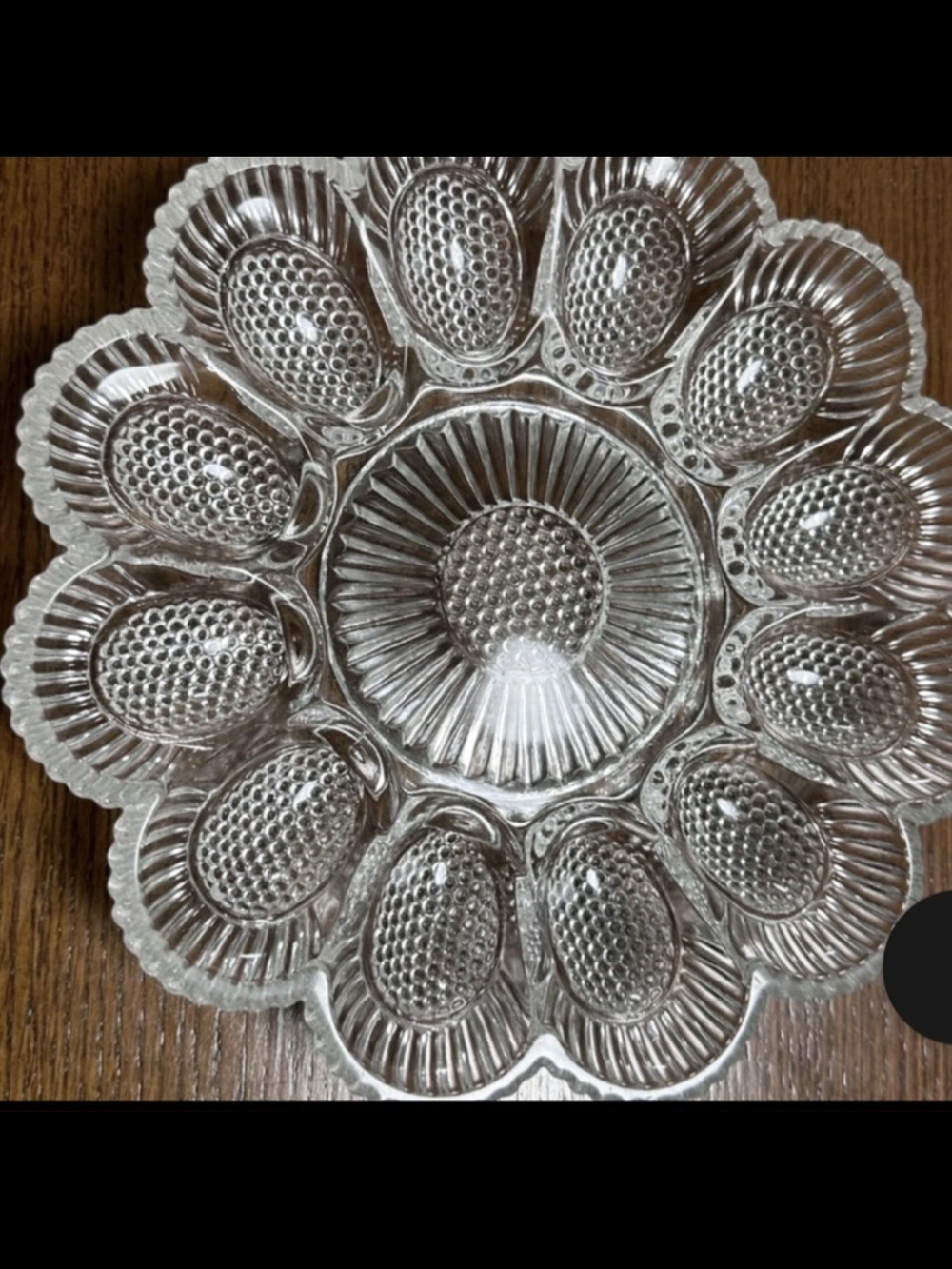 Vintage Indiana Hobnail Glass Deviled Eggs Platter